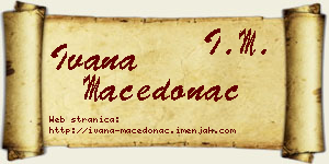 Ivana Macedonac vizit kartica